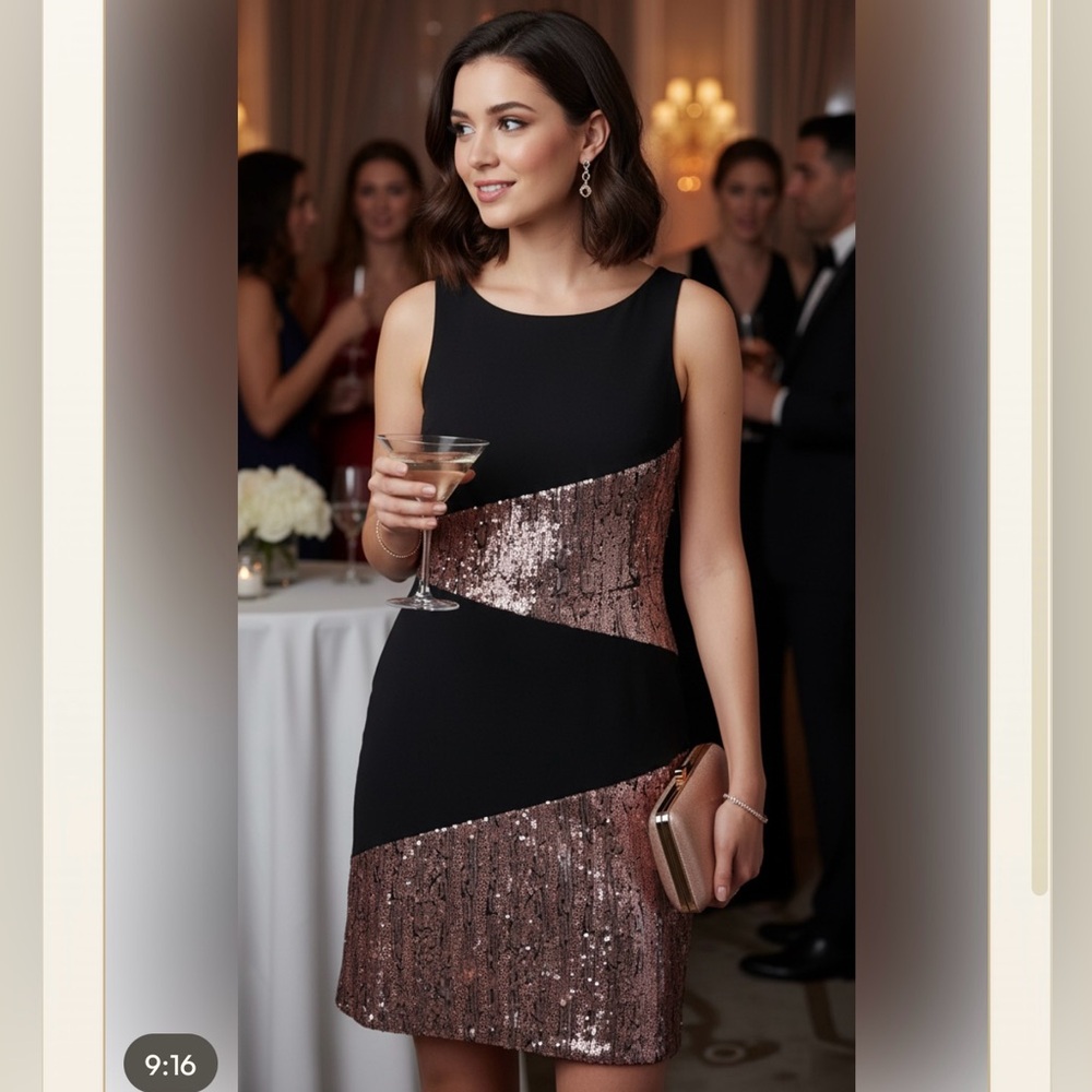 Black/Gold Mini Dress